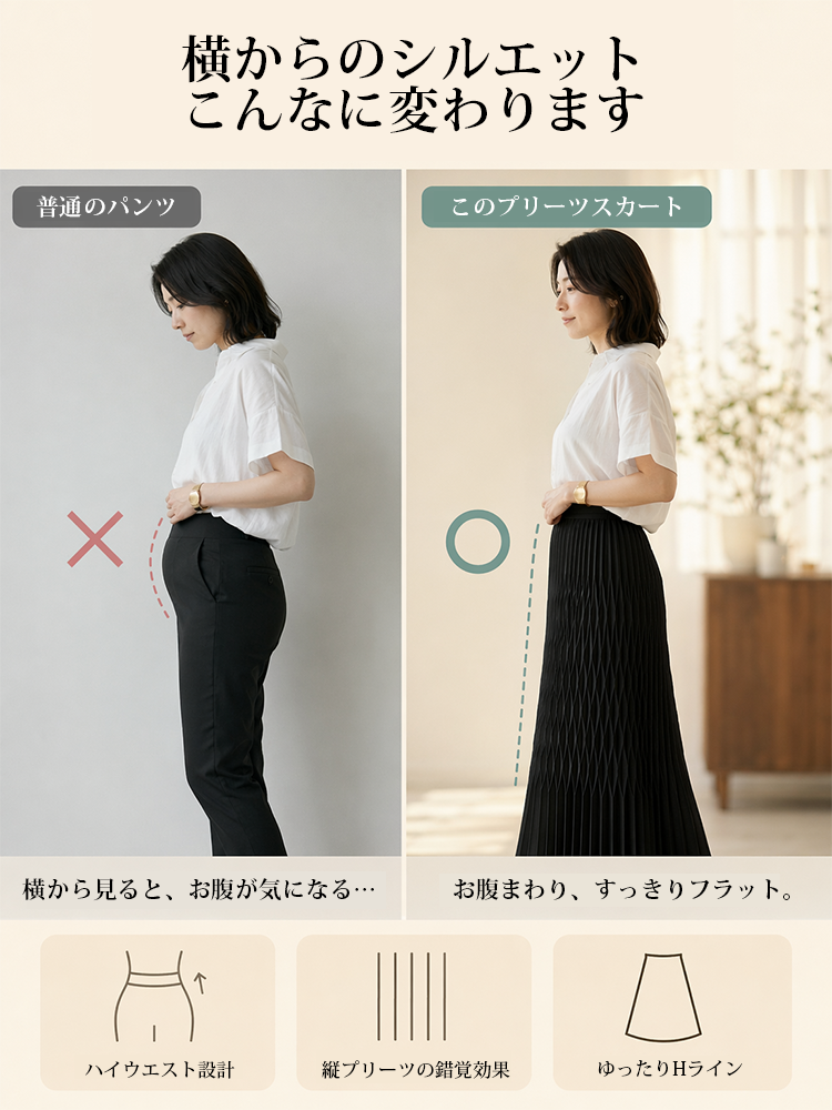 【高級感のあるプリーツスカート】抜群のドレープ生地と3D変奏立体プリーツ技法-sosove