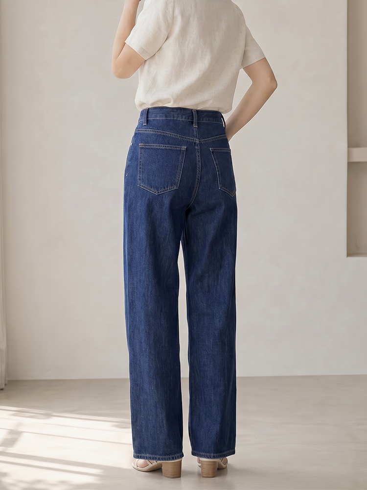 【 タイム限定 さらに20%OFF】斜めボタンワイドデニム｜個性的な斜めデザインでウエストすっきり オールシーズン対応【大きめサイズですので、ワンサイズ下をおすすめします】