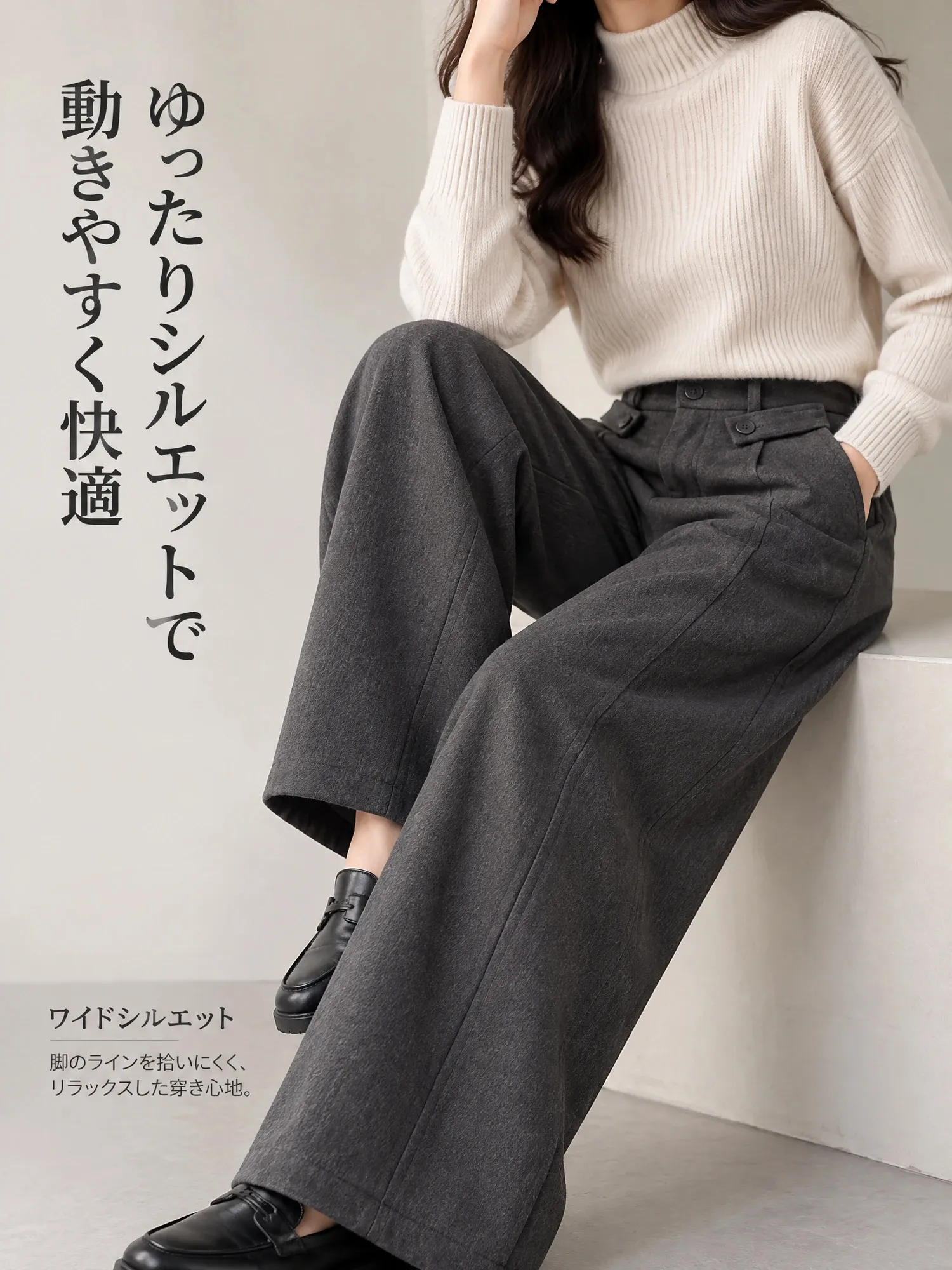 【レディース バレルレッグパンツ ハイウエスト 美脚見え カジュアル 】