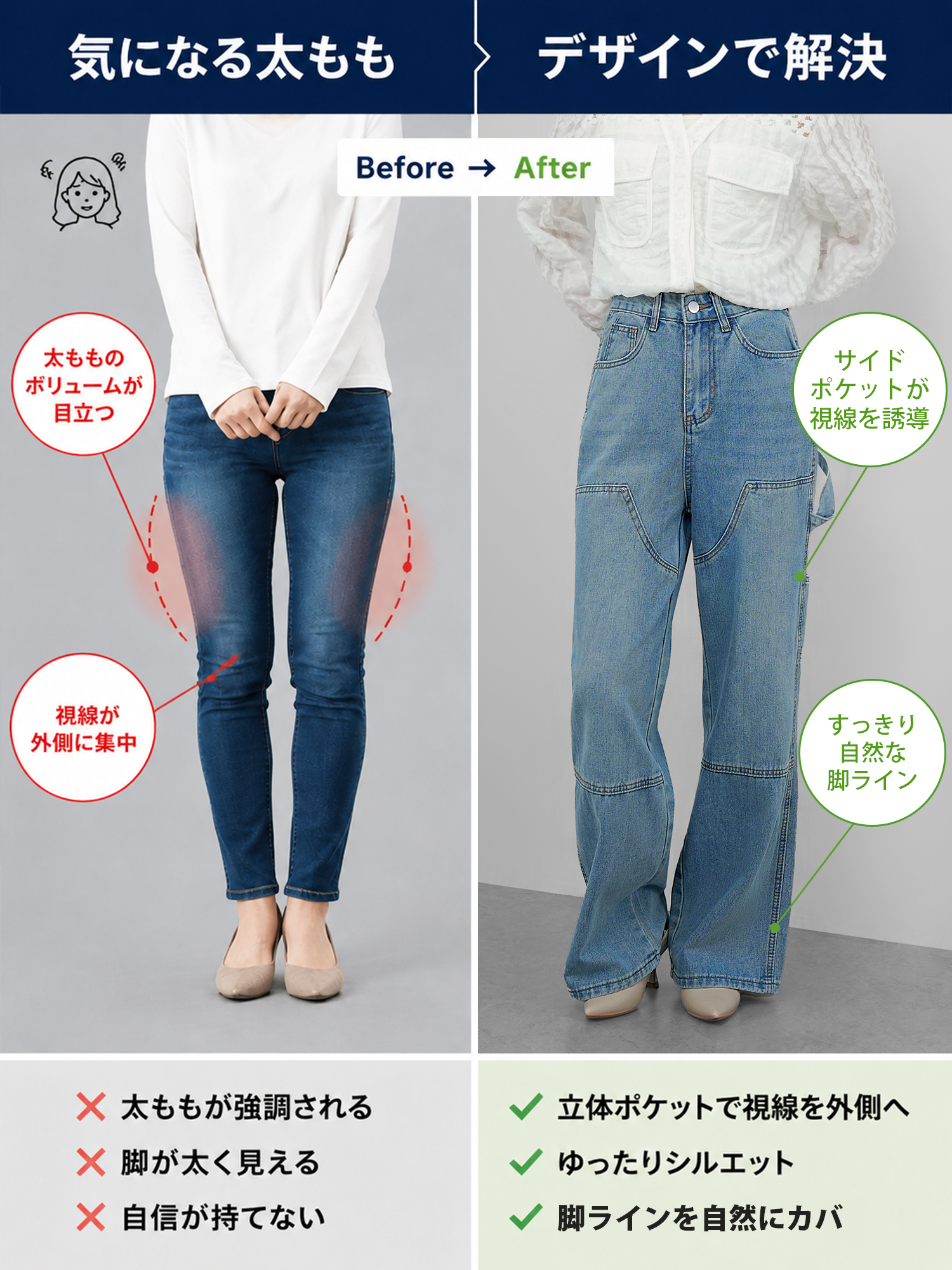 【アメリカンヴィンテージ風ウォッシュ加工 ワークデニムストレートパンツ】