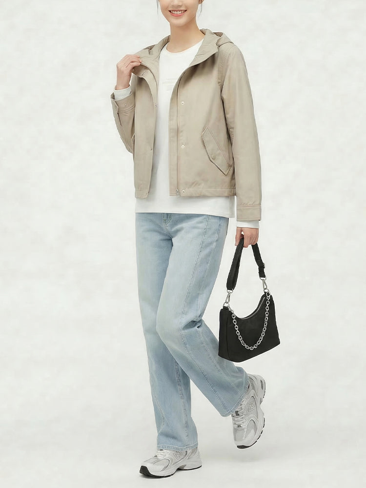 【春用パーカージャケット】無地・カジュアルに着回せるマウンテンパーカー デイリー使いに最適