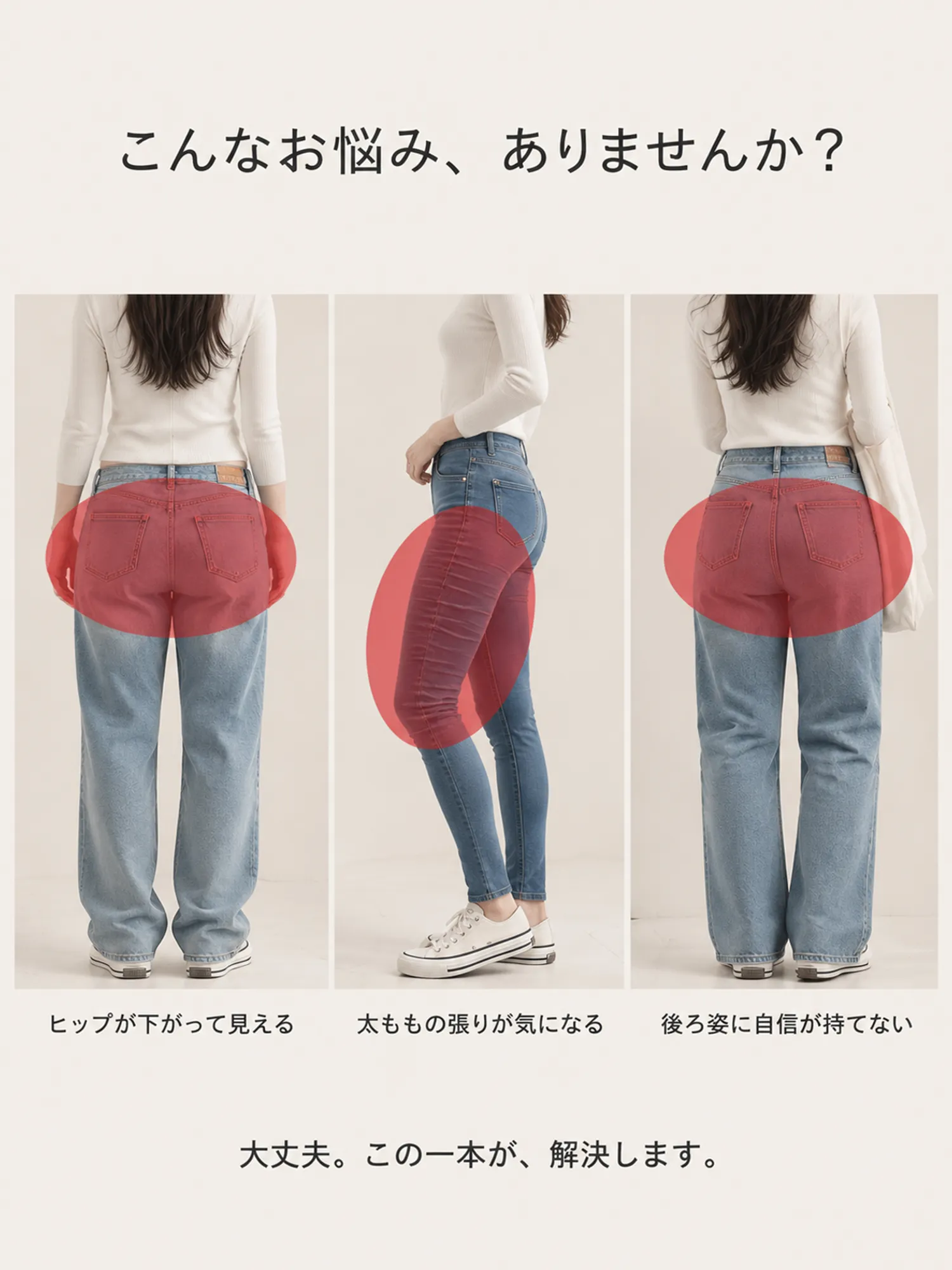 【ポケット刺繍 ストレートデニムパンツ】