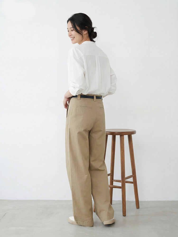 【ヴィンテージ ドレープ スタイルアップ カーブドパンツ】ハイウエストで脚長効果抜群、ホック隠しデザイン、通勤スタイルに上質さをプラス