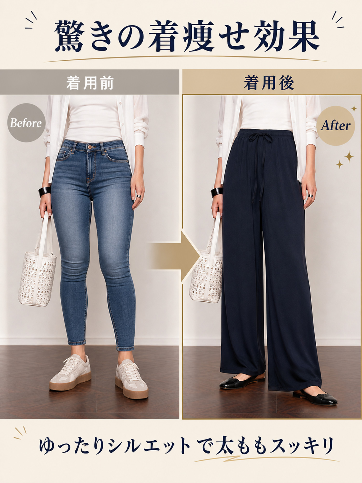 【アイスシルク ドローコード ドレープ ワイドパンツ】 ワイドシルエットがヒップや脚のラインを自然にカバー。ひんやり速乾素材で、夏のムレも快適に。-sosove