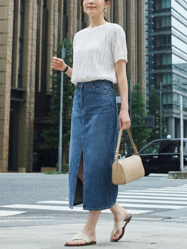 【半袖テクスチャーTシャツ】インスタ映えする上品な半袖T、柔らか肌触りで夏の万能アイテム