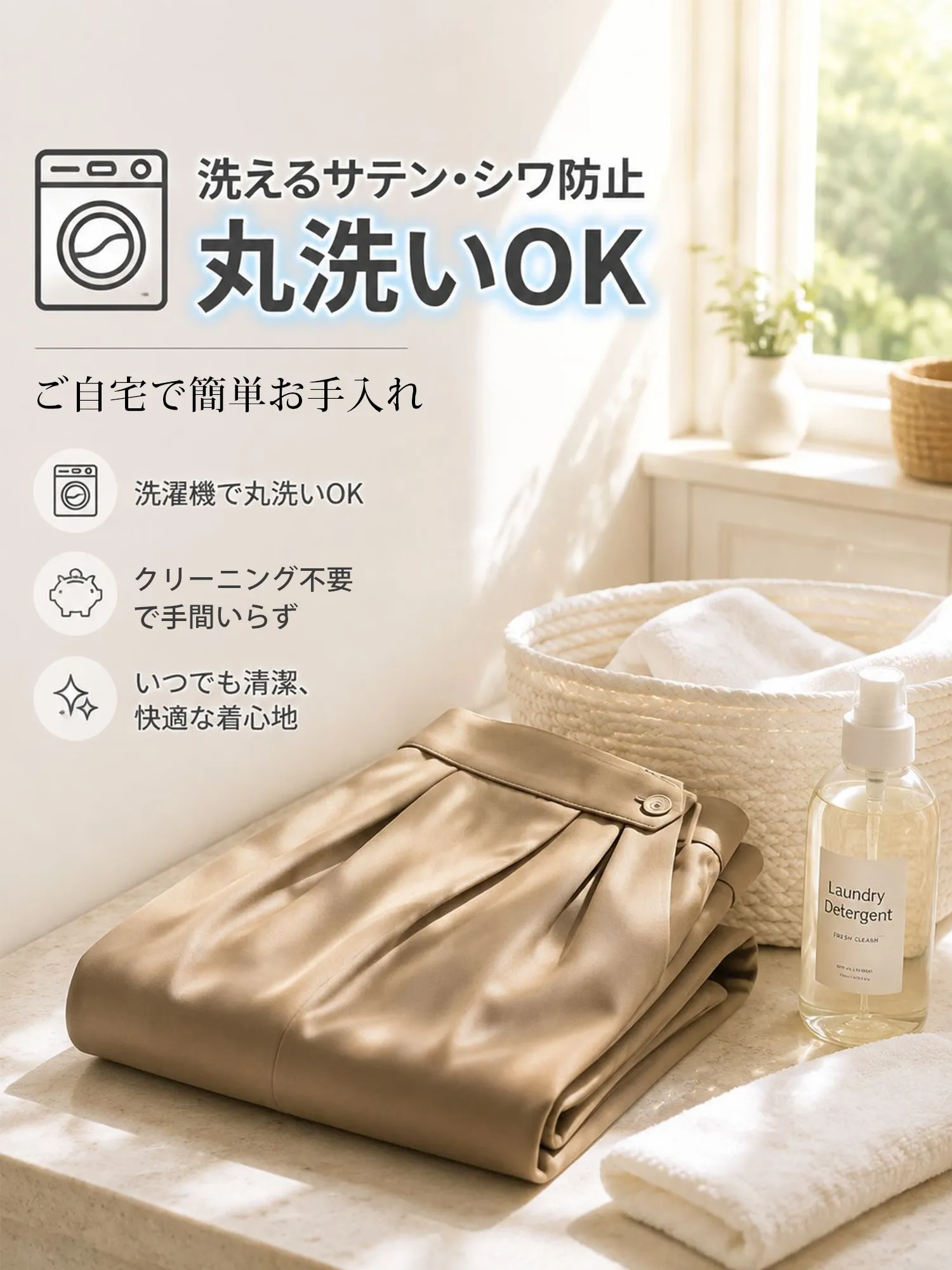 【アシンメトリーハイウエストワイドパンツ】折り込み斜め前立て、ドレープスラックス。前すっきり後ろゆとりで快適。