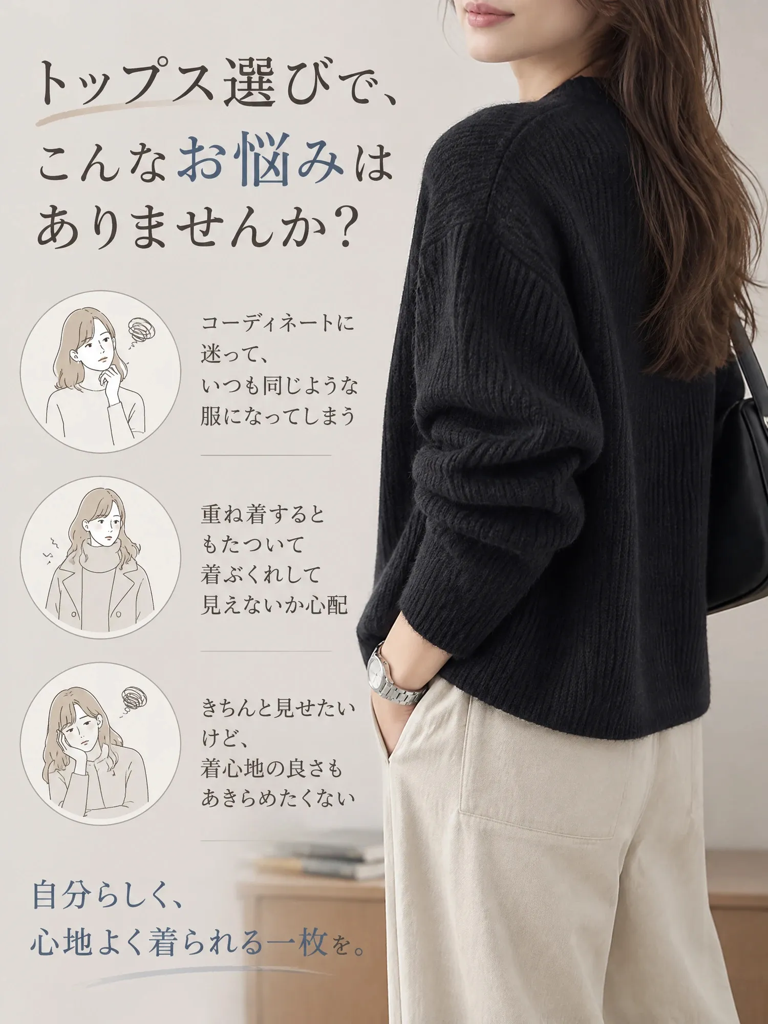 【クルーネック ダブルジップ ニットカーディガン】