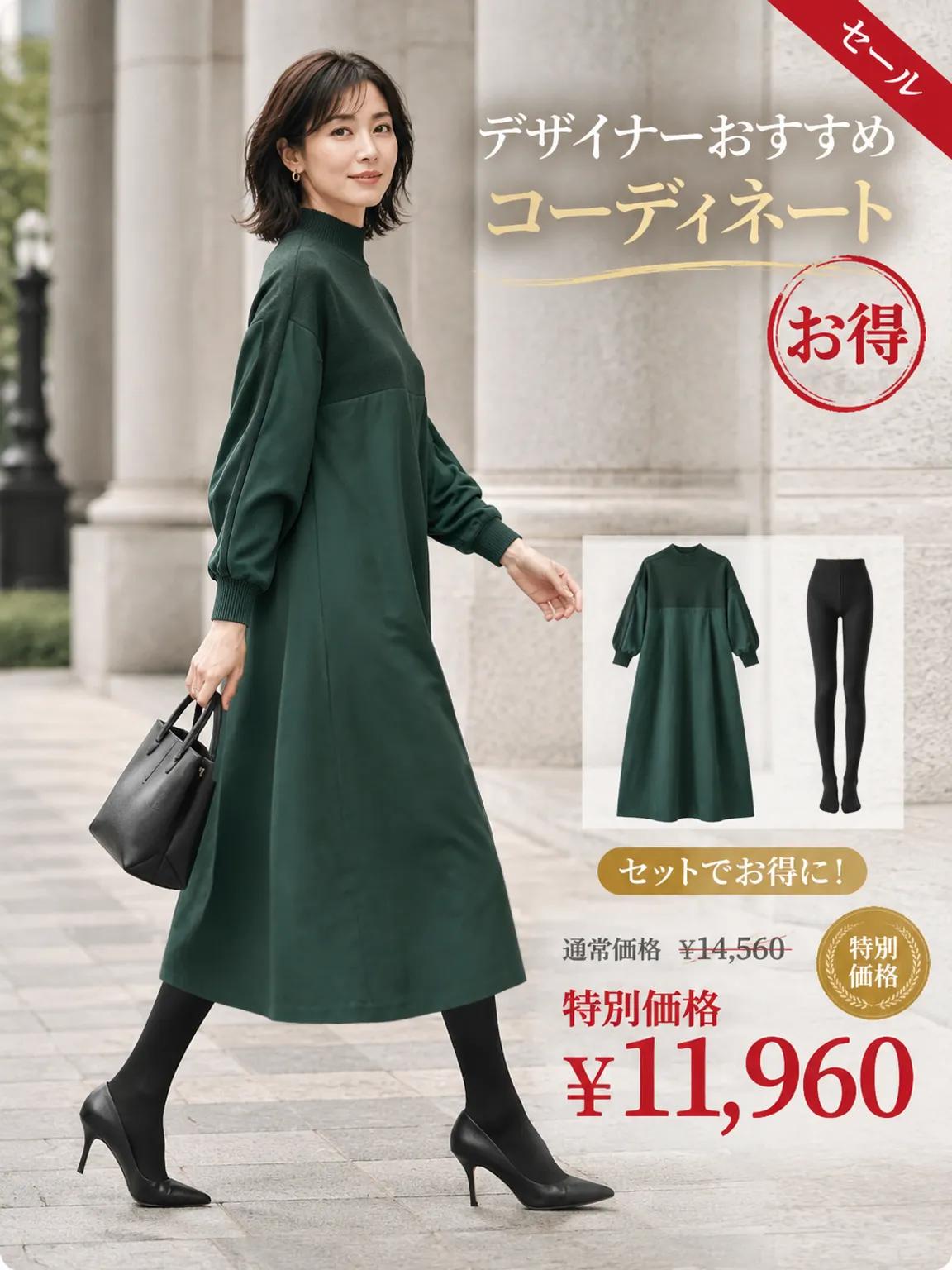 【 秋冬新作ニットドッキング レトロワンピース】一枚で美しく決まる、しなやかなIライン。腰まわりからヒップまで、心地よく体型カバー。
