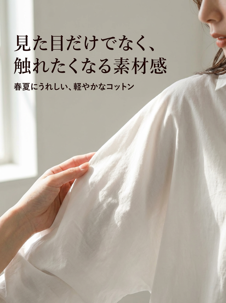 【ドルマンスリーブロングシャツ】スタンドカラー、前短後長スリット、ゆったりシルエットでストレスフリー、上品で合わせやすい