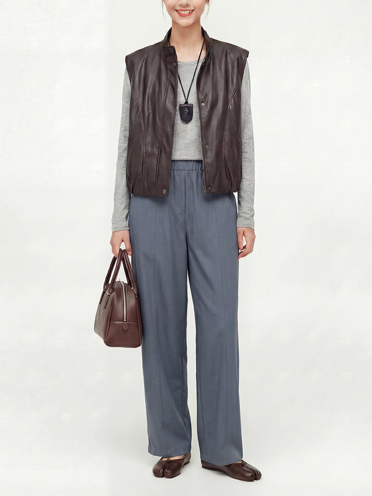 【ドレープ感ゆったりワイドパンツ】下半身体型カバーに最適 立体シルエットですっきり着痩せ リラックス＆コーデしやすい