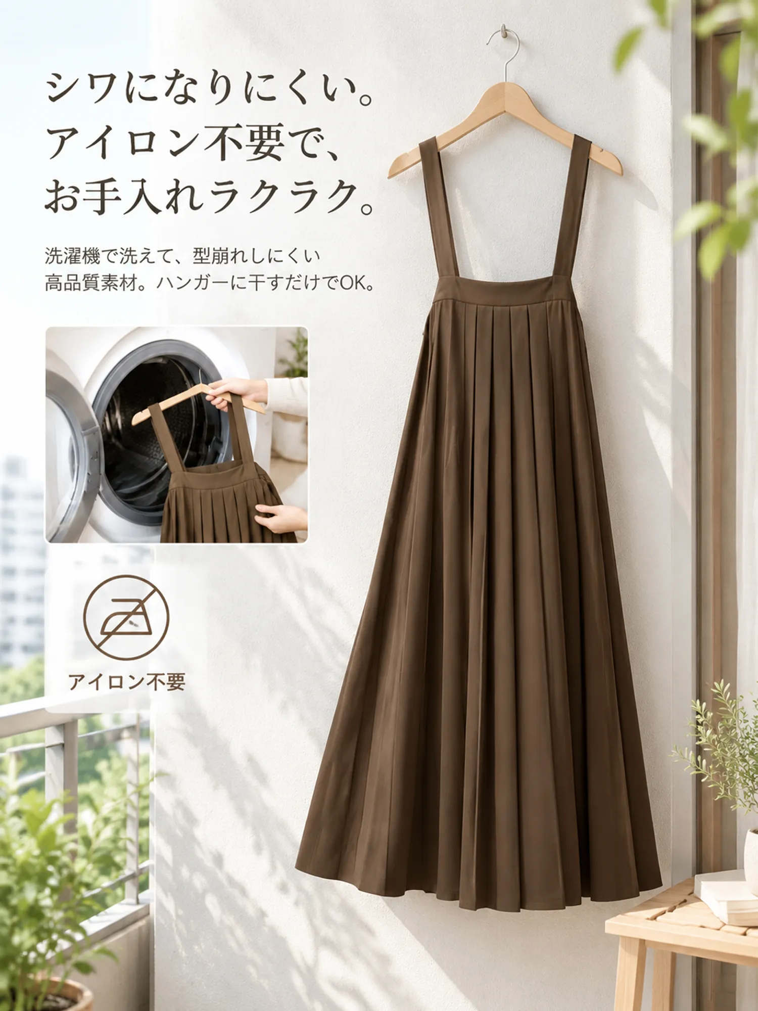 【2WAYプリーツ加工リボン付きキャミソールワンピース】