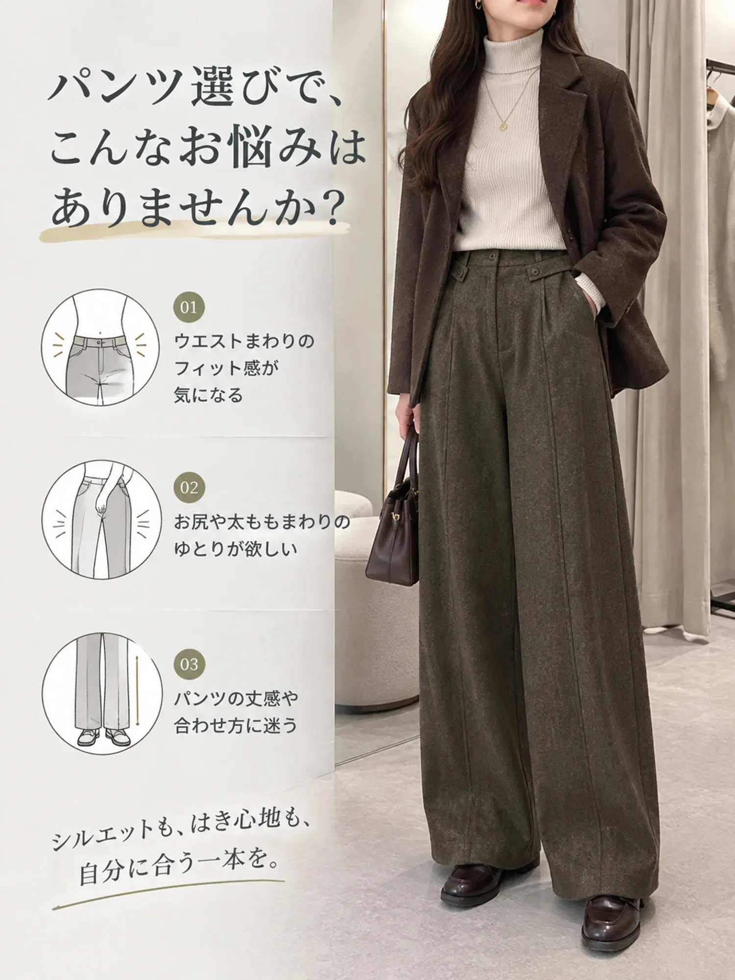 【レディース バレルレッグパンツ ハイウエスト 美脚見え カジュアル 】