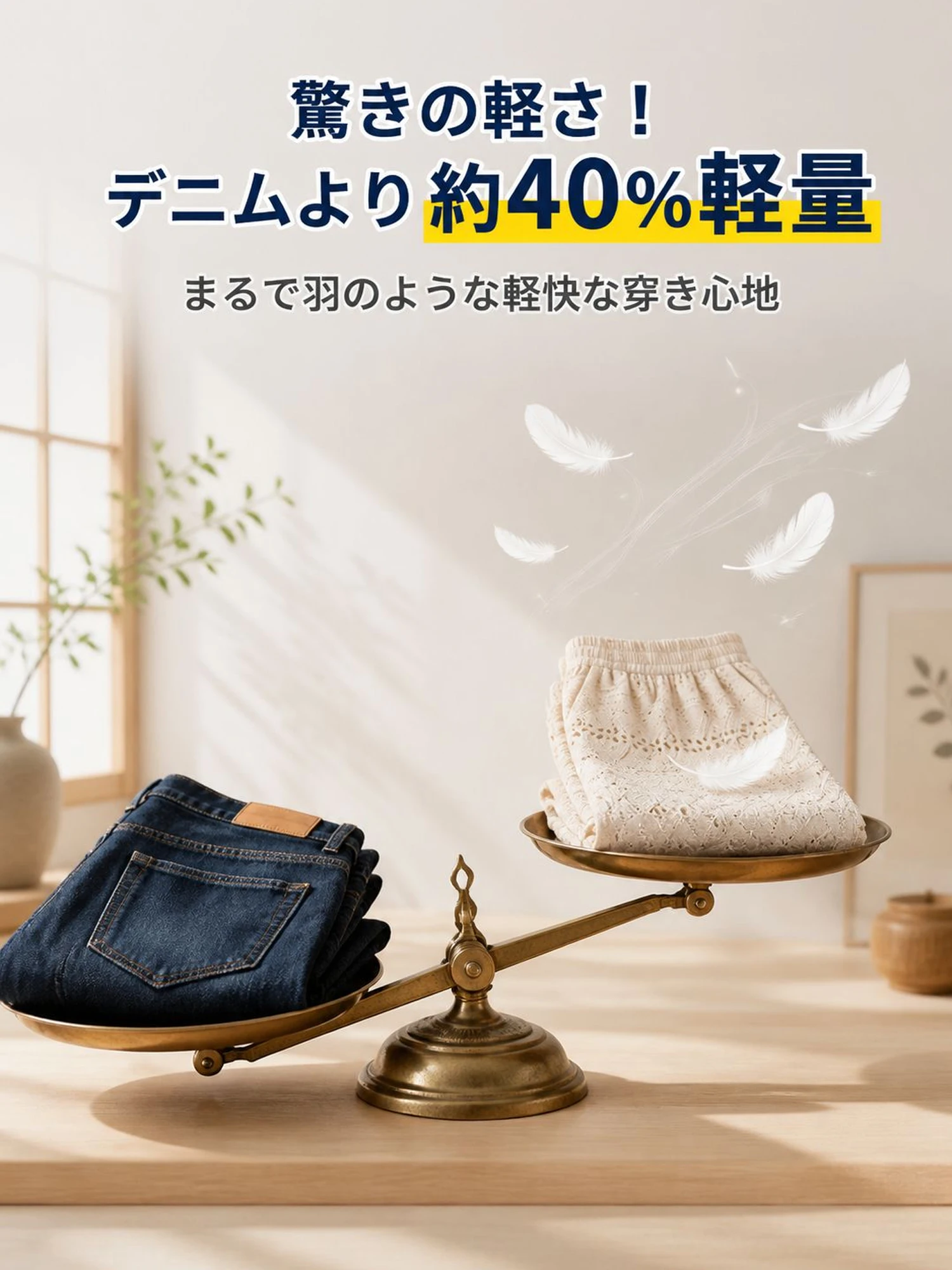 【アイレット刺繍 ルーズストレートパンツ】