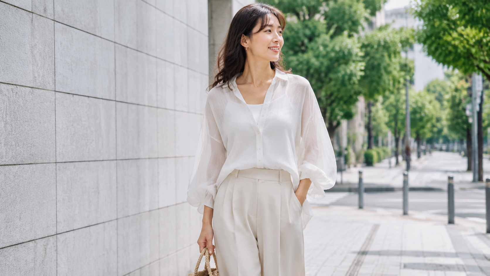シアートップス 大人可愛い 夏コーデ