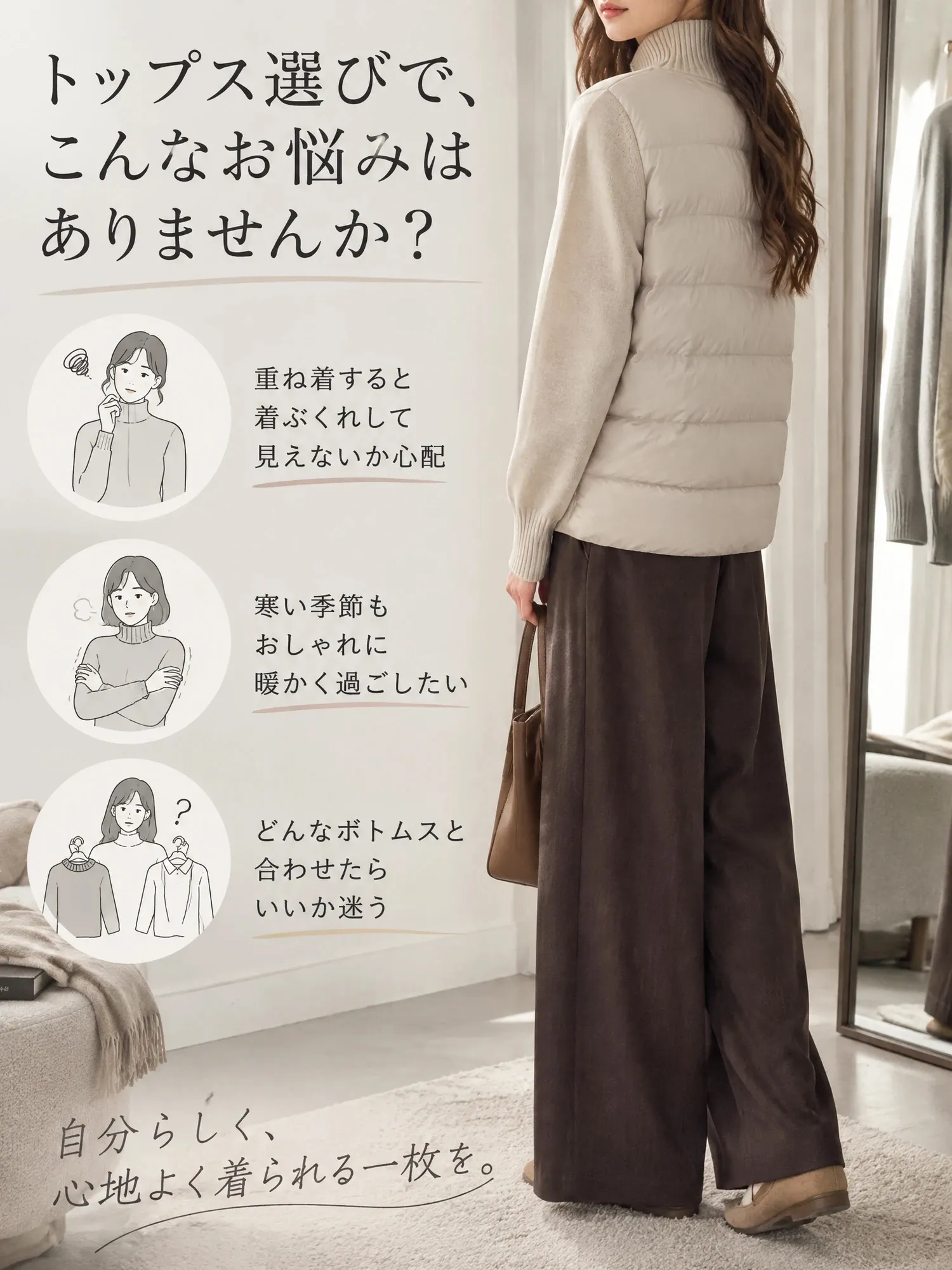 【軽くて暖かい パールフリース×ニット切り替えスタンドカラージャケット】