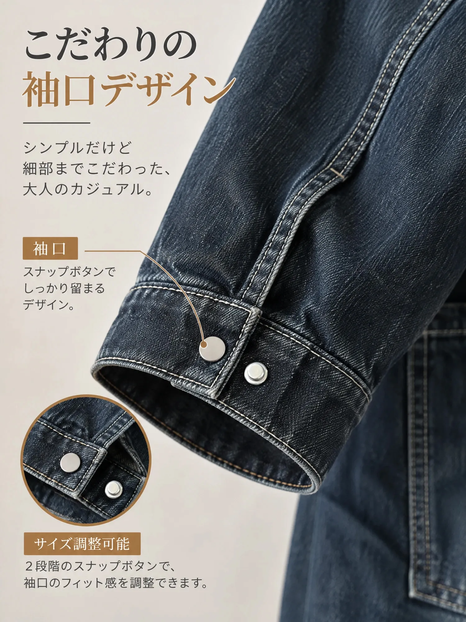 SOSOVE‐アメカジ ヴィンテージ スタンドカラー ワークデザイン ドローストリング付き デニムジャケット