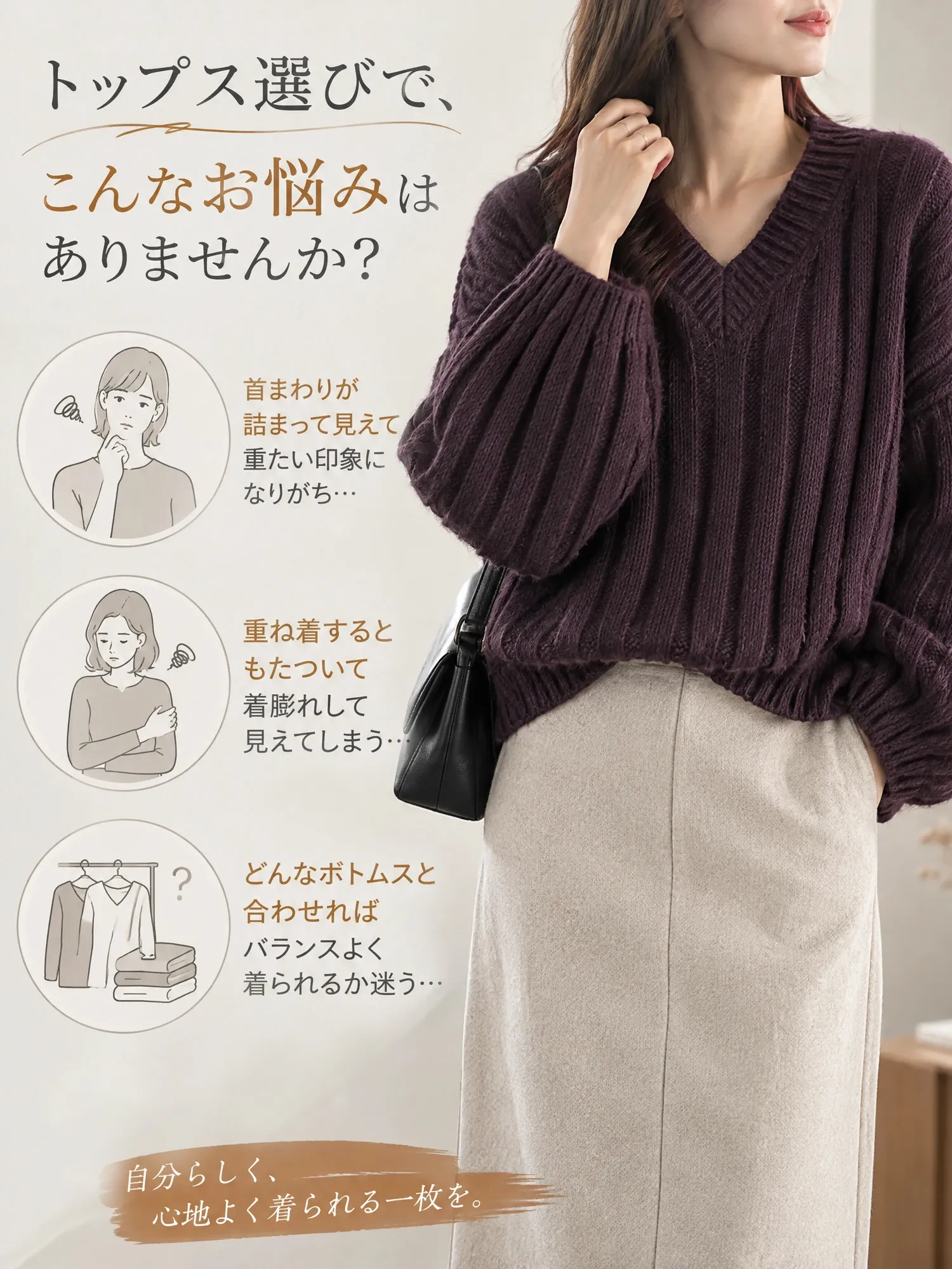 【レトロな襟付きバルーンスリーブニット】