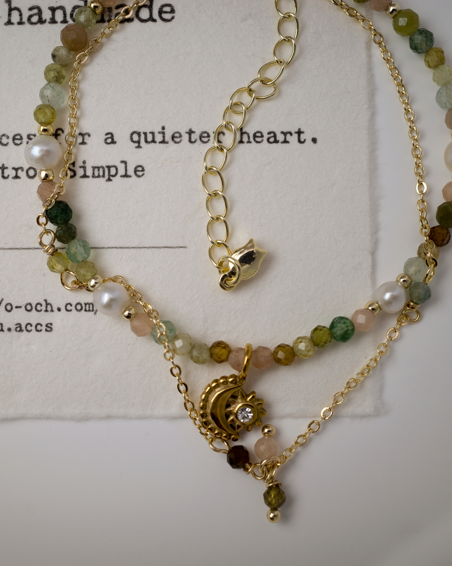 The Wizard of Green – Green Strawberry Quartz Vintage Double-Layered Bracelet