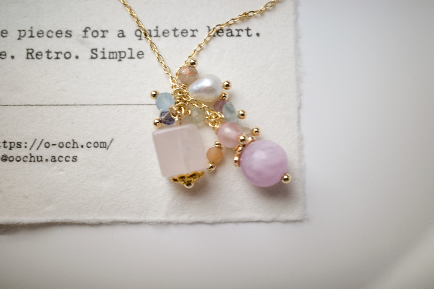 Lavender Promenade - Kunzite ✕ Rose Quartz ✕ Baroque Pearl Handmade Necklace