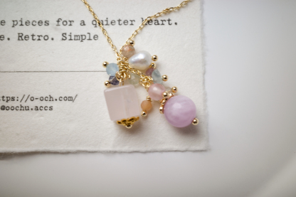 Lavender Promenade - Kunzite ✕ Rose Quartz ✕ Baroque Pearl Handmade Necklace