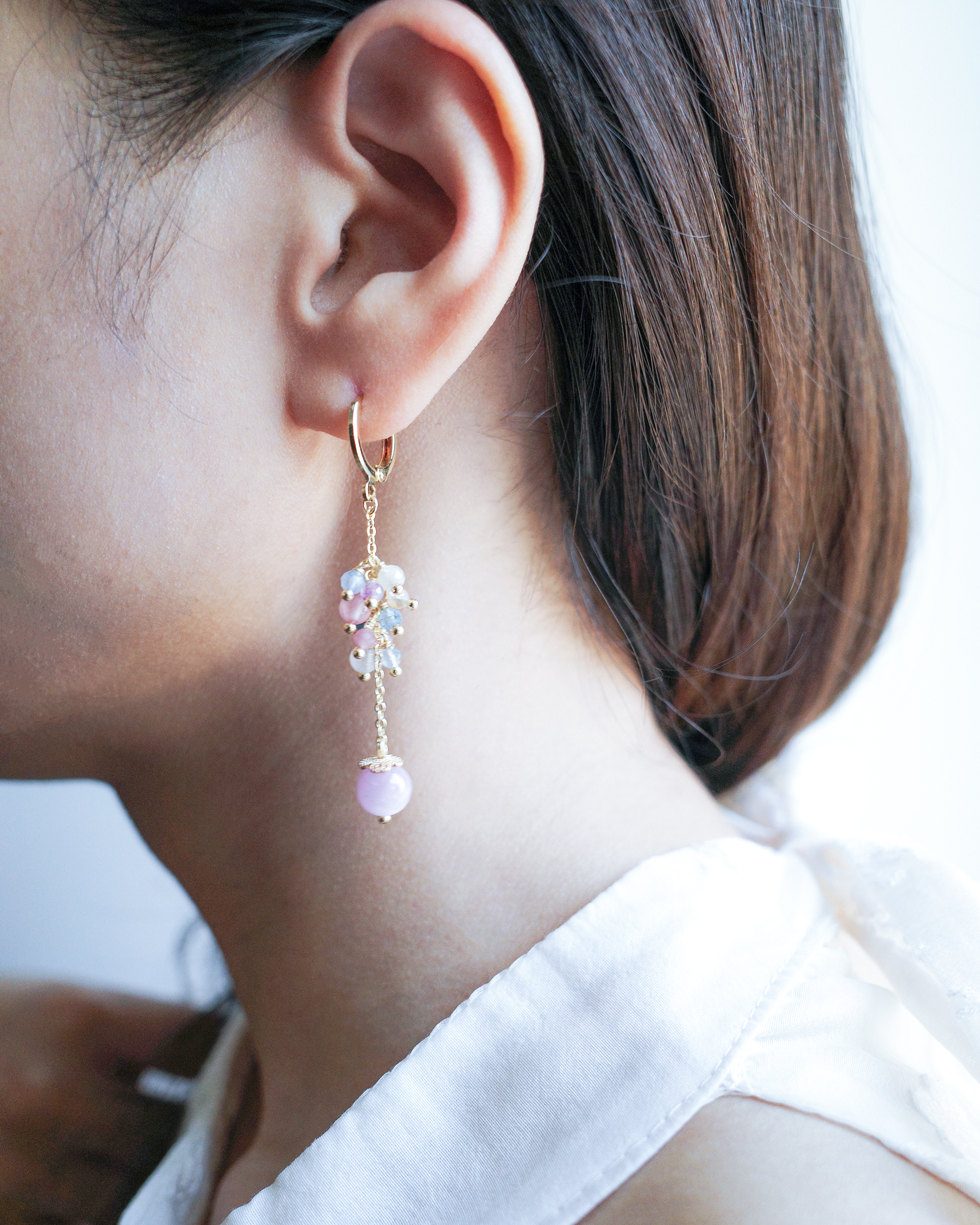 Lavender Promenade - Kunzite & Multi-Gemstone 14K Gold-Filled Drop Earrings