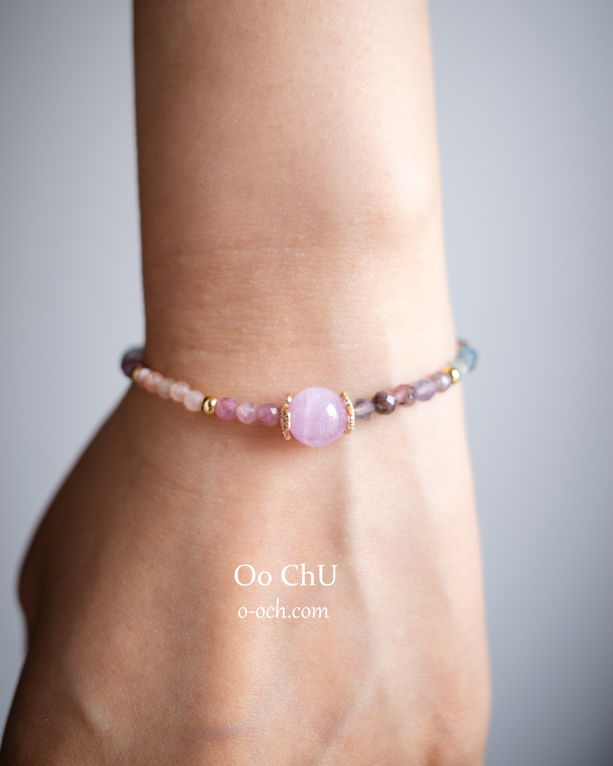 Lavender Promenade - Kunzite ✕ Tourmaline ✕ Aquamarine Handmade Natural Stone Bracele