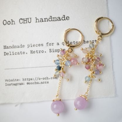 Natural Kunzite Dangle Earrings — Exquisite Handcrafted Jewelry, 14K Gold-Filled.
