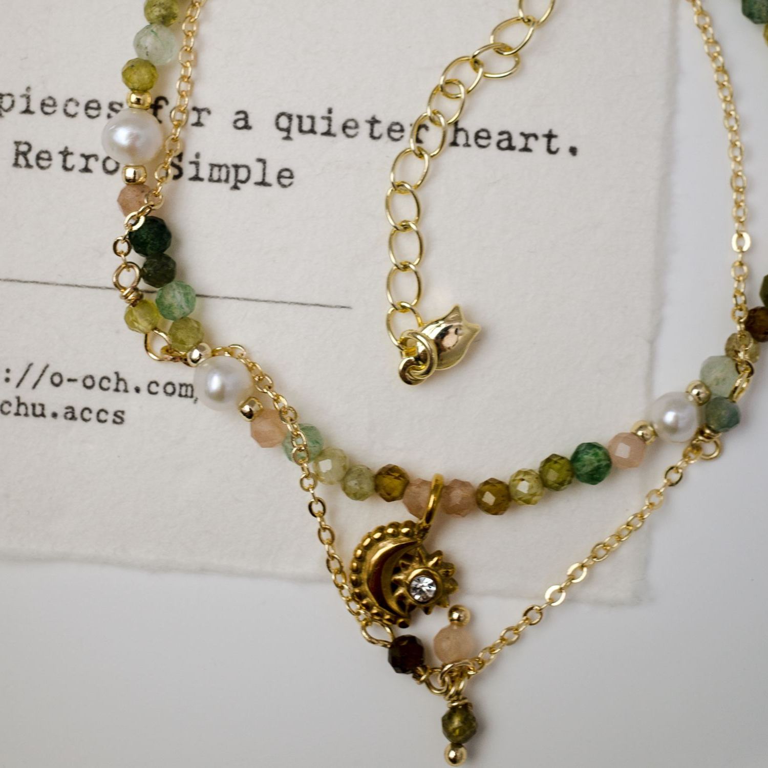 The Wizard of Green – Green Strawberry Quartz Vintage Double-Layered Bracelet