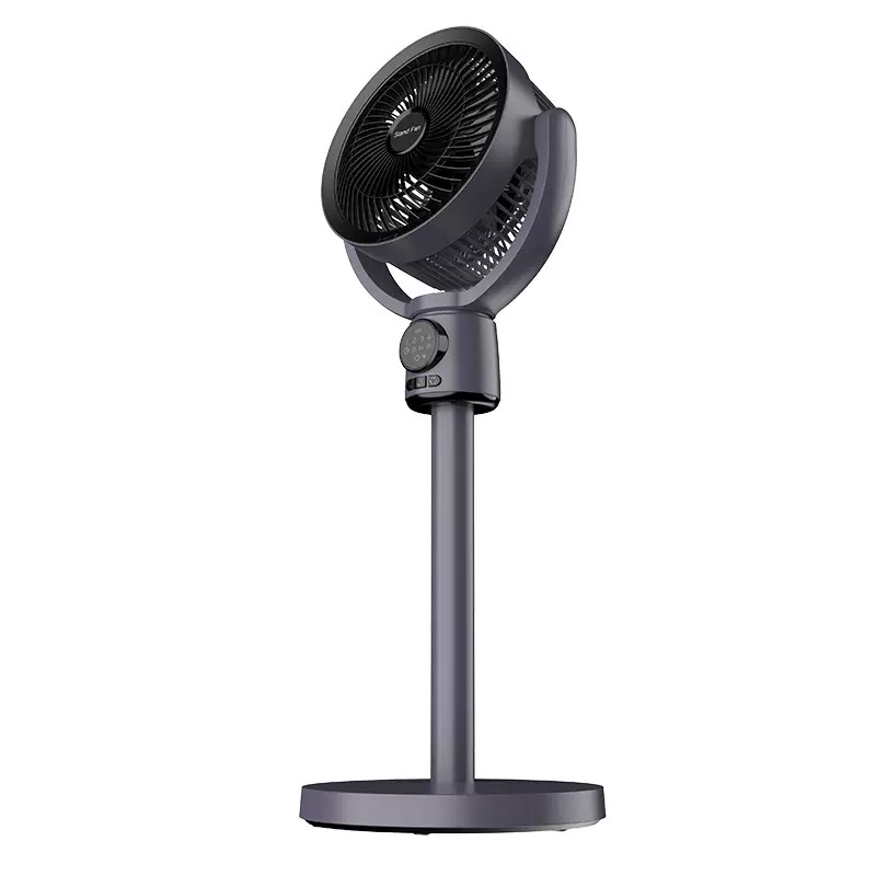 Quiet battery-powered pedestal fan