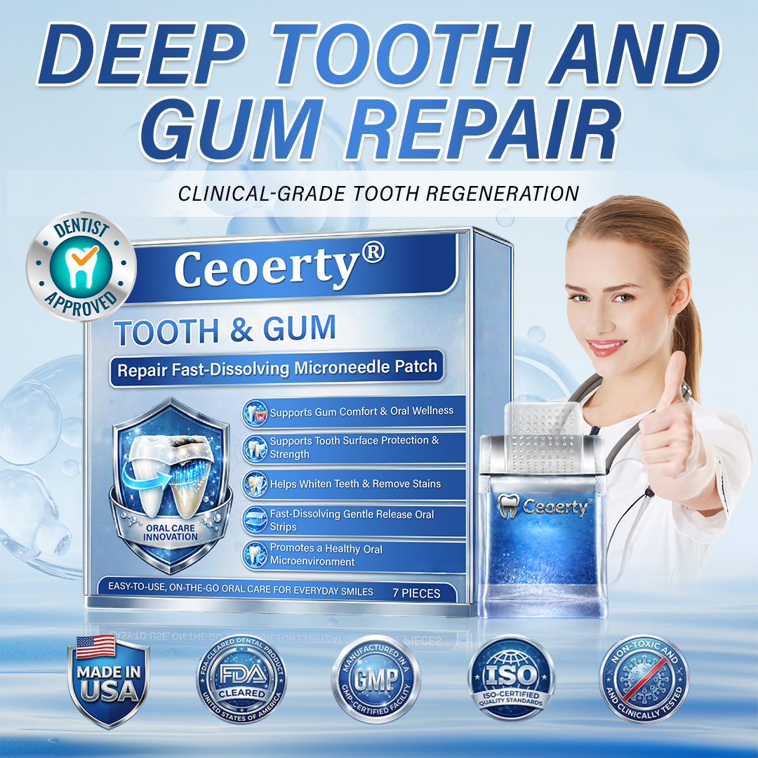 あなたの笑顔のために🦷Ceoerty® 歯と歯茎の修復用速溶性マイクロニードルパッチ✨（5つの機能：💎エナメル質と象牙質の再生・歯茎の強化・歯石と口臭の除去・歯のホワイトニング・知覚過敏の抑制）