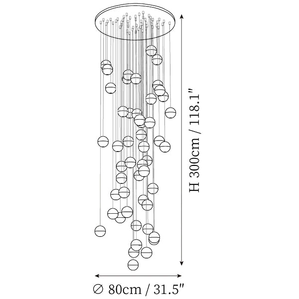 ></p><ul><li><span>50 頭のサイズ: 直径 80cm x 300cm / ∅ 31.5″ x 118.1″</span><span data-mce-fragment=