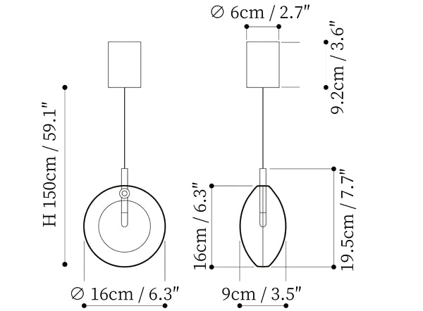 ></p><ul><li>3 レンズサイズ: 直径 30cm x 高さ 150cm / ∅ 11.8″ x 高さ 59.1″</li></ul><p data-mce-fragment=