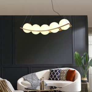 Wooden Curved LED Pendant Lamp