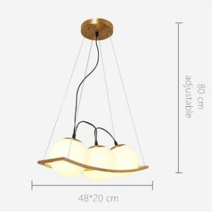 Wooden Curved LED Pendant Lamp