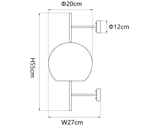 ></p><ul><li><span>Sphere size</span>: Dia 25cm x H 58cm / ∅ 9.8″ x H 22.8″</li></ul><p><img src=