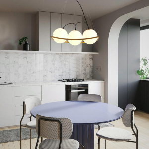 Wooden Curved LED Pendant Lamp
