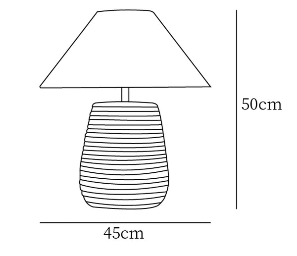 ></p><p><strong>FEATURES</strong></p><ul><li><span>Material: Ceramics, Fabric, Metal.</span></li><li><span>Finishes: Grey White.</span><br></li><li><span>Lampshade: White.</span></li><li><span>Environment: Indoor.</span></li><li><span>AC 110-240V Voltage.</span></li><li><span>In line on / off switch.</span></li><li><span>Is Bulbs Included: No.</span></li><li><span>Takes E26 or E27 base bulb.</span></li><li><span>We provide 150cm / 59″ wires with switch plugs.</span></li><li><span>Certification: Compliant with North America, Australia, Europe, and Middle East Certification.</span></li></ul><p><strong>
  </div>
  <button
    class=