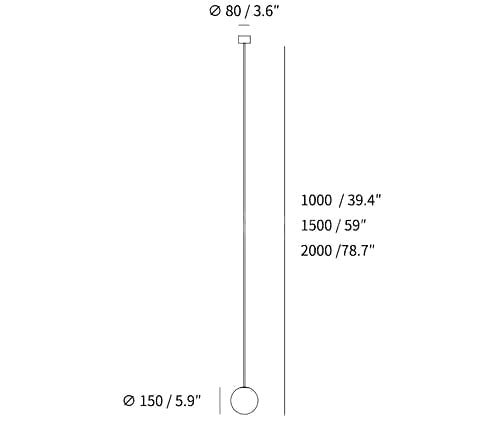 ></p><ul><li>サイズ: 直径20cm x 高さ100cm / ∅ 7.9″ x 高さ39.4″</li><li>サイズ: 直径20cm x 高さ150cm / ∅ 7.9″ x 高さ39.4″</li><li>サイズ: 直径20cm x 高さ200cm / ∅ 7.9″ x 高さ78.7″</li></ul><p><img src=