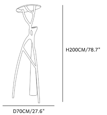 人間型フロアランプ CAD D70*H200CM