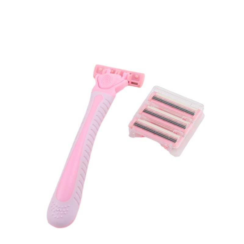 Curley Women-s Pivoting Head Disposable Razor with Comfort Grip & Lubricating Strip