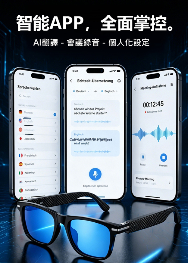 智慧變焦變色即時AI翻譯眼鏡