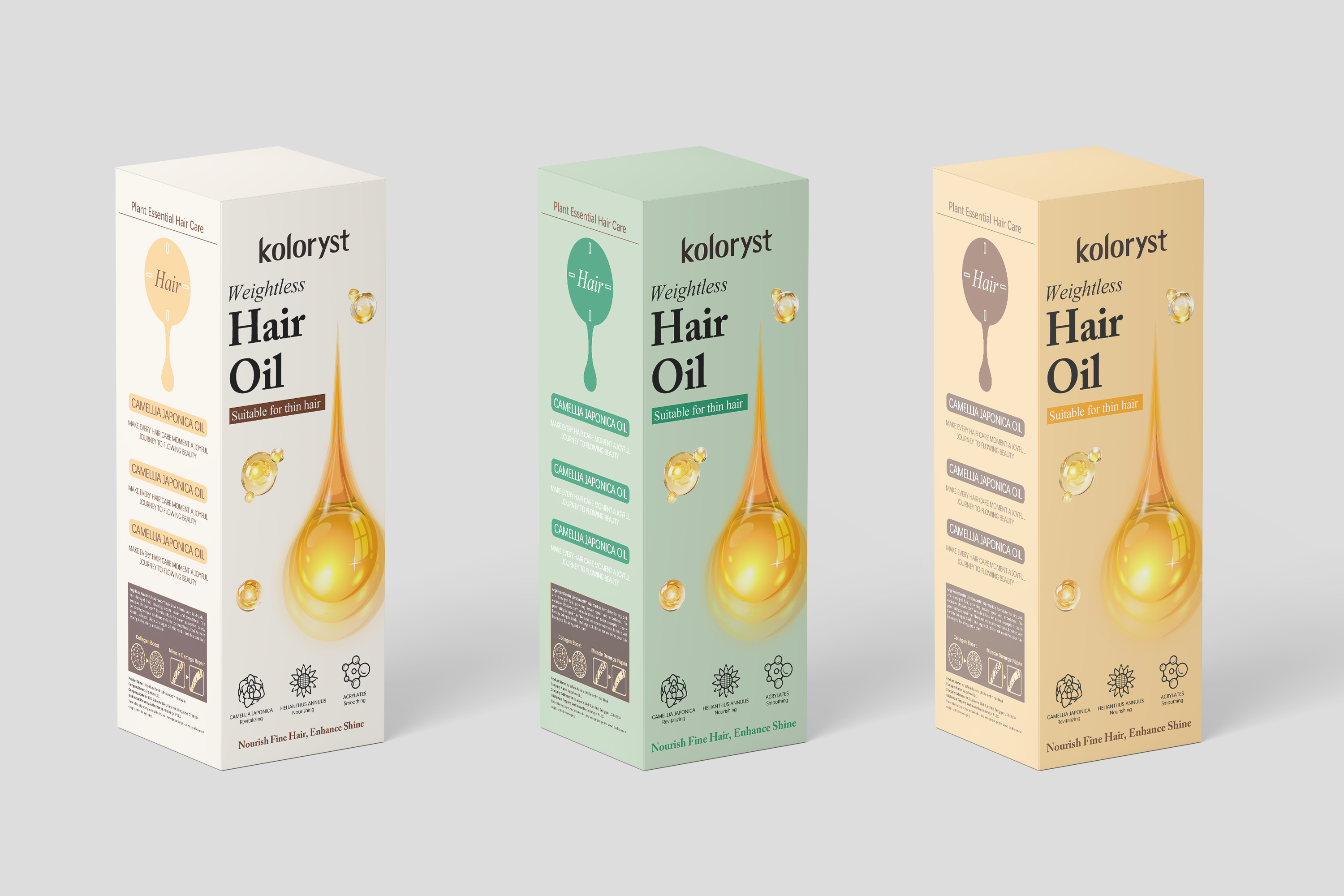 Serum Rambut 3 Warna Koloryst untuk Rambut Tipis/Kasar (100ml)