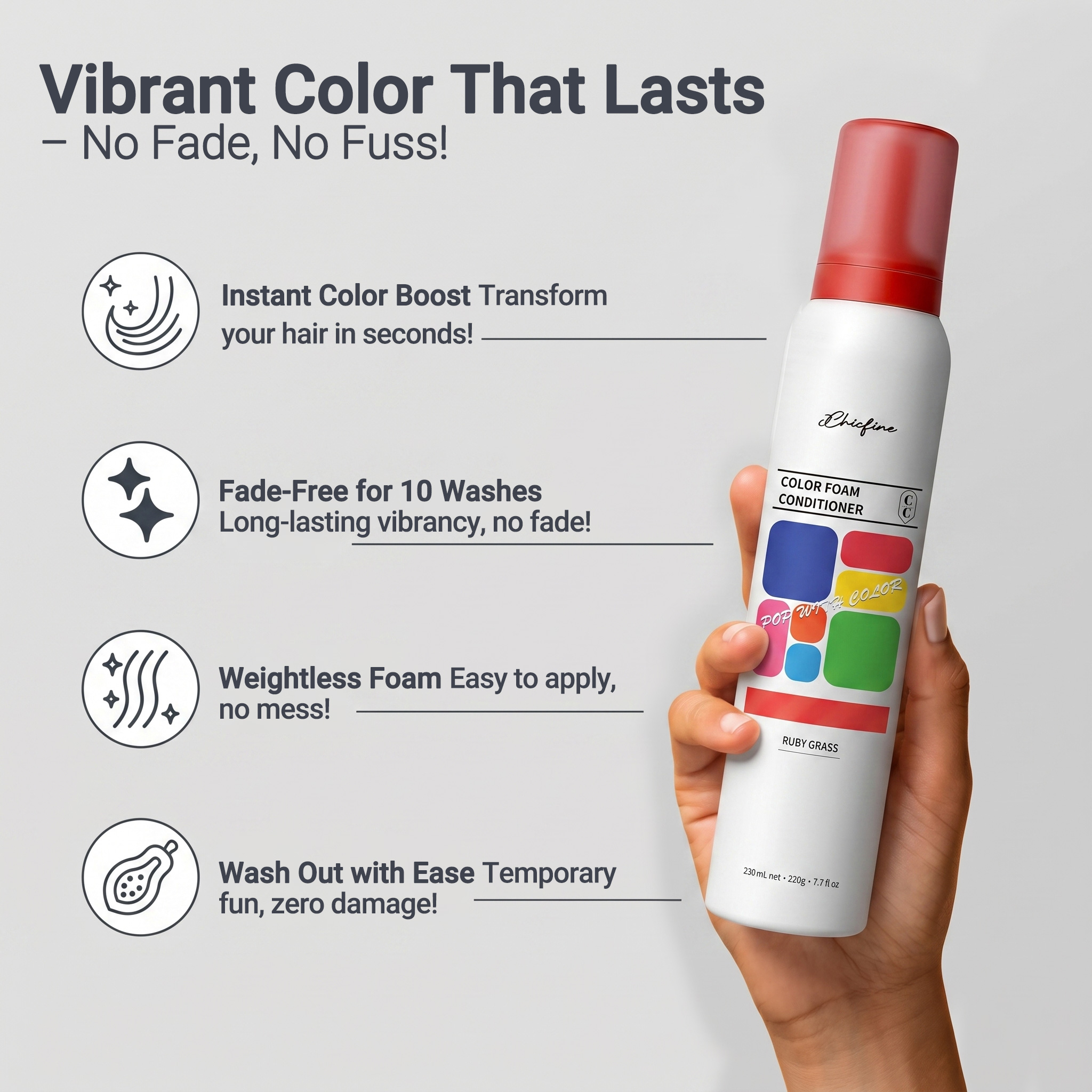 Instant Color Foam Conditioner – Vibrant, Long-Lasting Hair Color & Conditioning | 230 mL