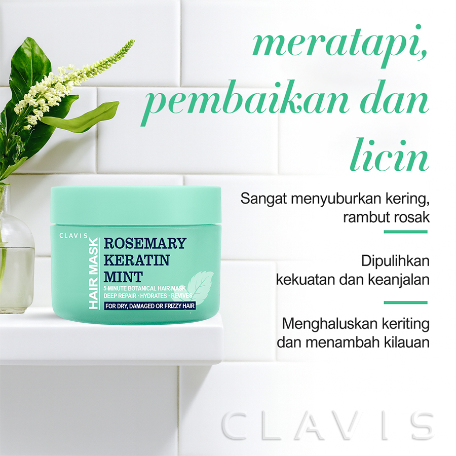 Topeng Rambut Koloryst dengan Rosemary, Pudina, dan Keratin