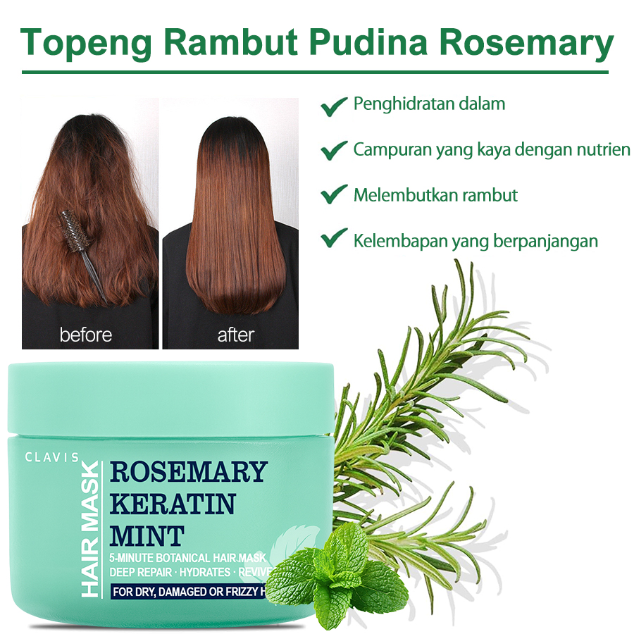 Topeng Rambut Koloryst dengan Rosemary, Pudina, dan Keratin