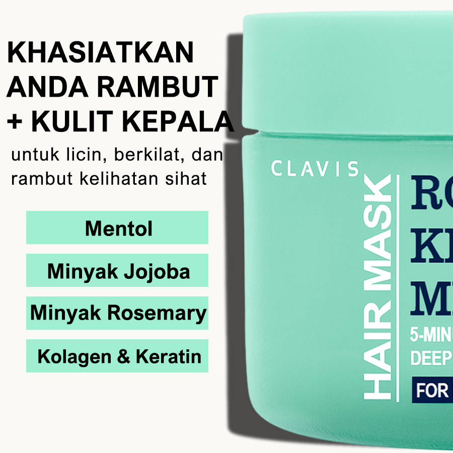 Topeng Rambut Koloryst dengan Rosemary, Pudina, dan Keratin