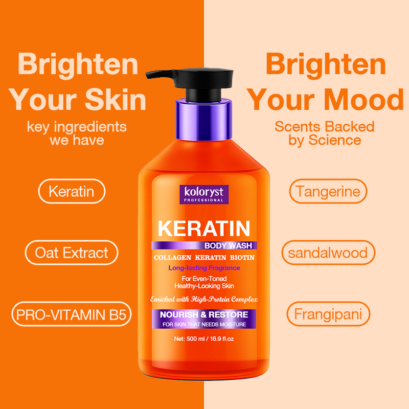 Pencuci Badan Penjagaan Keratin Koloryst (500ml) dengan Keratin, Vitamin B5, dan Ekstrak Oat