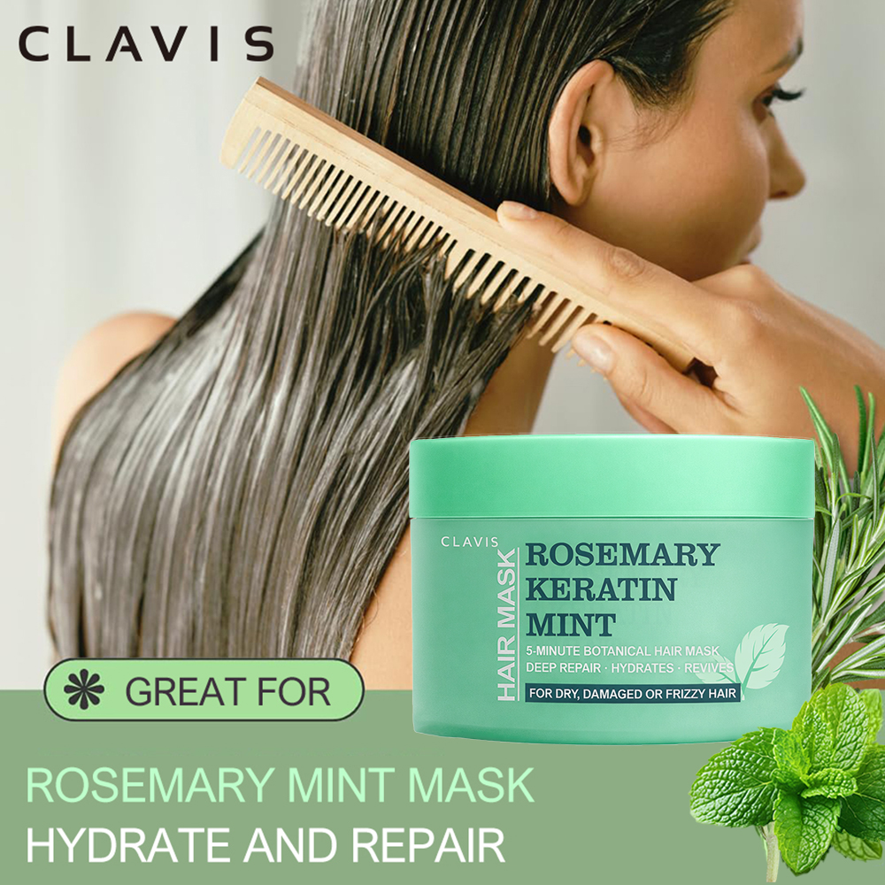 CLAVIS Rosemary Mint Keratin Hair Mask – Deep Repair, Hydration & Frizz Control