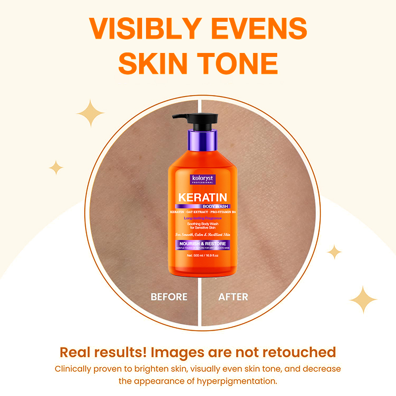 Pencuci Badan Penjagaan Keratin Koloryst (500ml) dengan Keratin, Vitamin B5, dan Ekstrak Oat