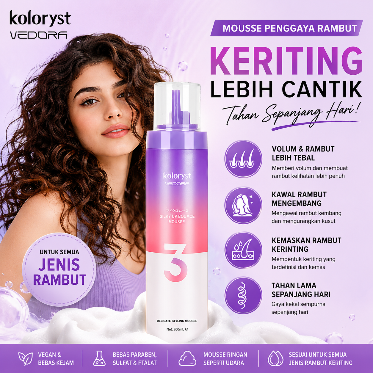 Mousses Styling Mikro Koloryst 96ml/200ml